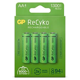 4 AA GP ReCyko+ - 1300mAh